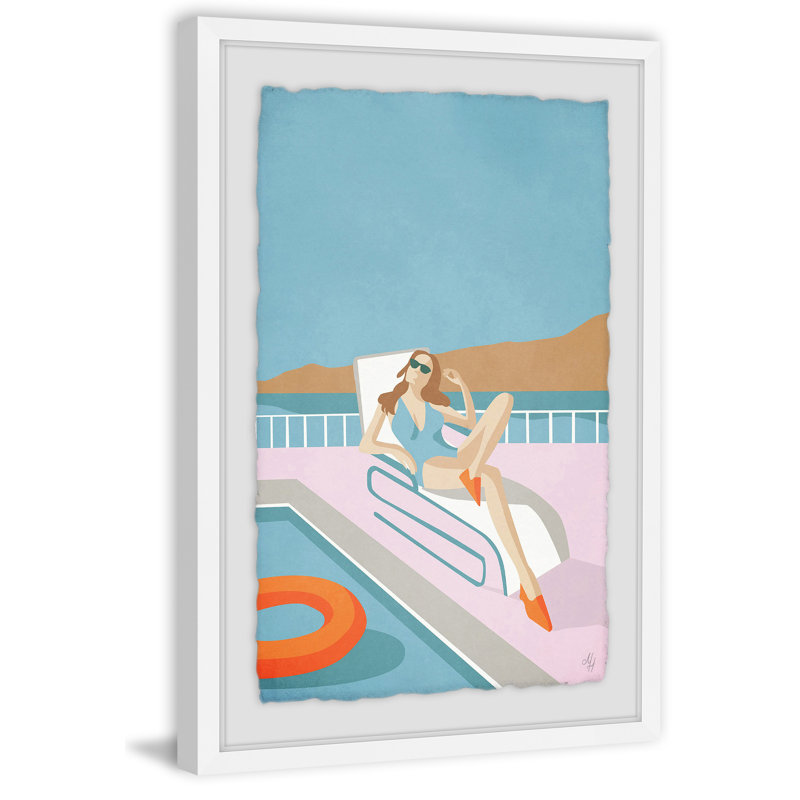 Girl In A Swimsuit - Single Picture Frame Painting, 30 cm H x 20 cm W x 4 cm D