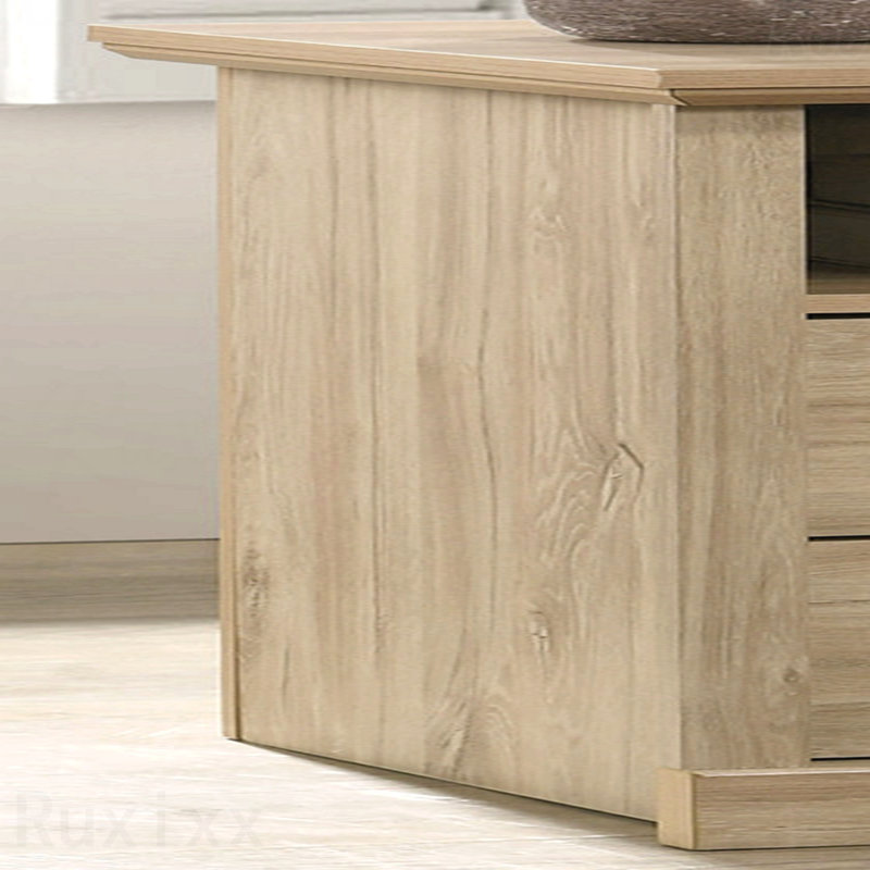 22"W Light Oak 2-Drawer Nightstand, Bedside Table with USB Charging Ports, Light Oak