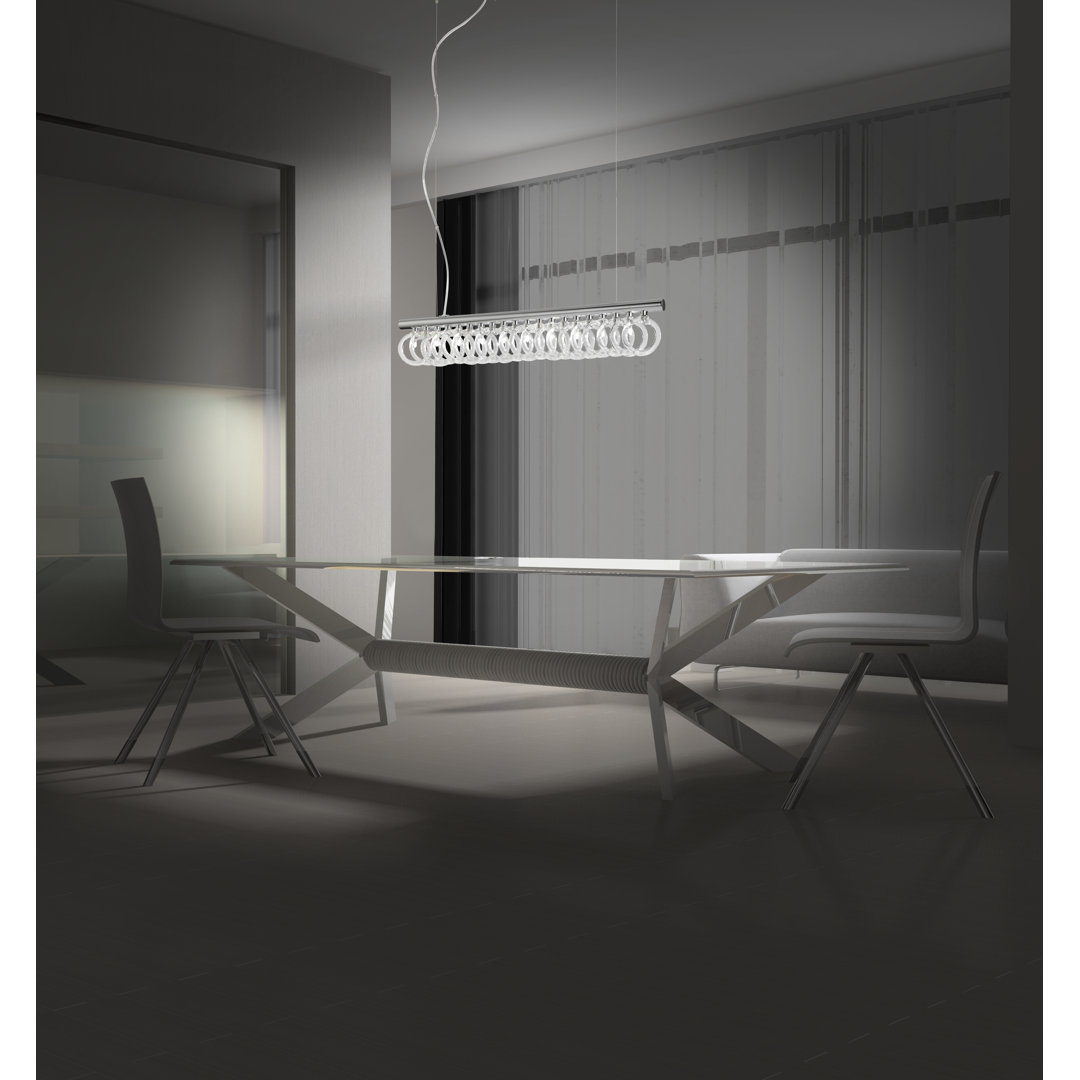 Linear pendant light 10-flame