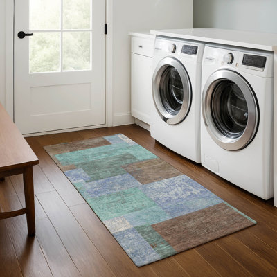 Tapis géométrique lavable à la machine de qualité supérieure Pinkston