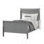 Structure de lit simple gris, style contemporain, bois massif, tiroir anglais, option d'ameublement de chambre à coucher