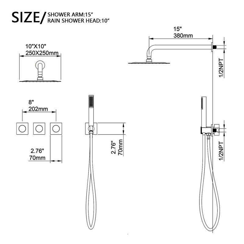 Système de douche avec valve brute