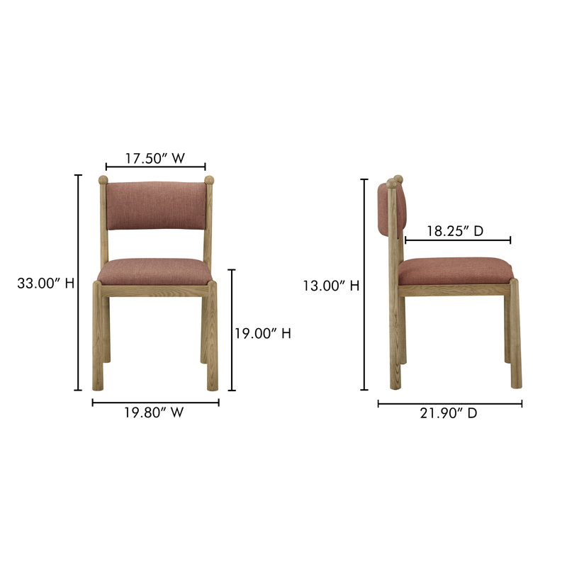 Villetta Dining Chair Deep Pink - Set Of Two, Pink