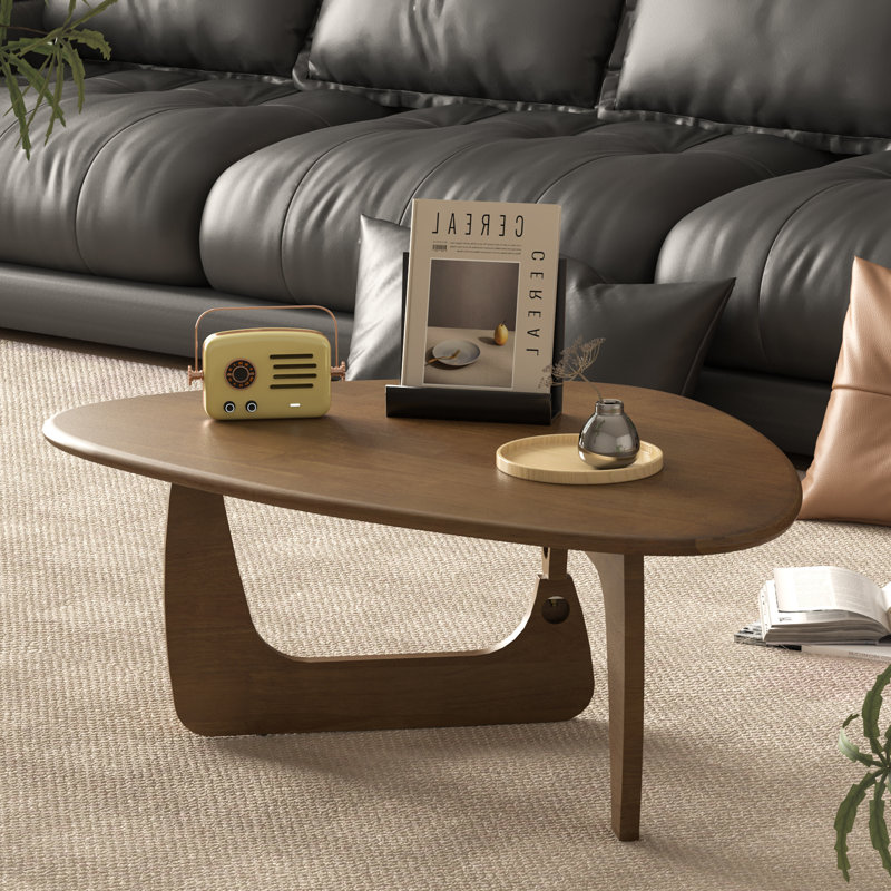 Mid Century Modern Coffee Table, Solid Wood Triangle Coffee Table For Living Room, Modern Tea Table For Home, 50.4x30.7x16.5