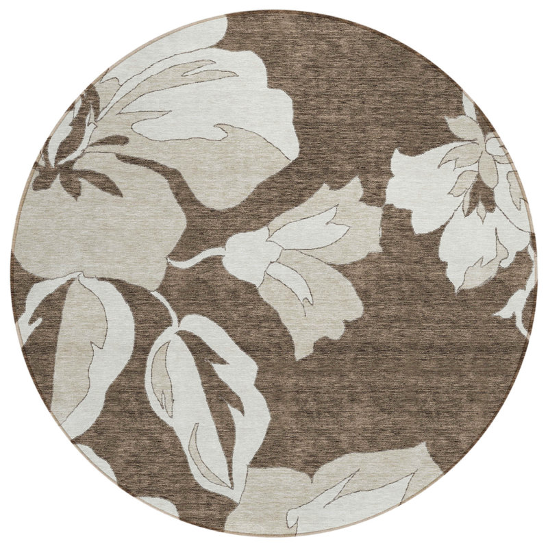 Tapis beige rond 8 po