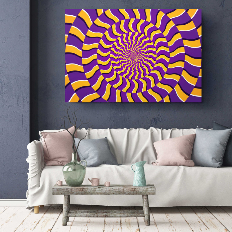 Illusion optique de mouvement sur toile, H 20 po x l 30 po x P 1 po