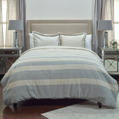 J'Haus Rock 100% Linen Striped Duvet Cover