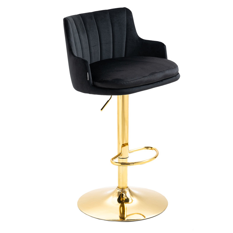 Tabouret pivotant à hauteur réglable, Noir