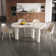 65.98" Irregular Cream White Dining Table Set With Chairs