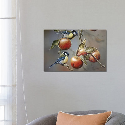 Two Birds with Apples 1 Piece Wrapped Canvas Panoramic Painting