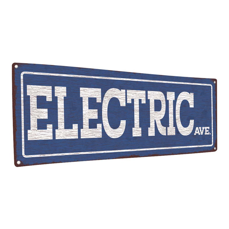 «Electric Ave Metal Sign» sur, H 5,75 po x l 15,5 po