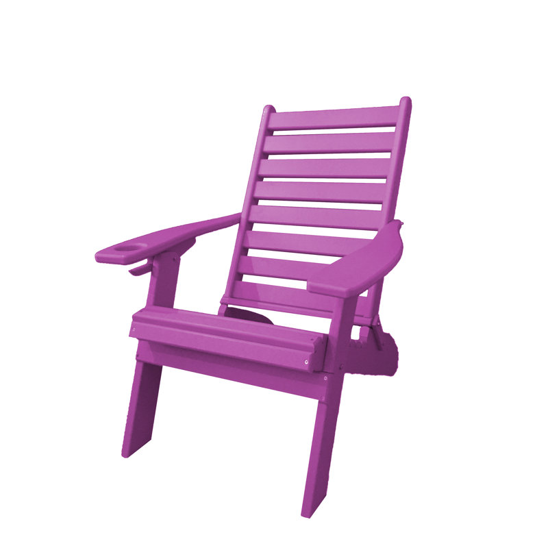Dermando Foldable Outdoor Adirondack Chair, Bright Purple