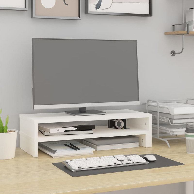 Kierica Wood Monitor Stand, White