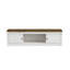 Banc de rangement pour chaussures 63 po avec 2 armoires et casier ouvert, blanc et brun
