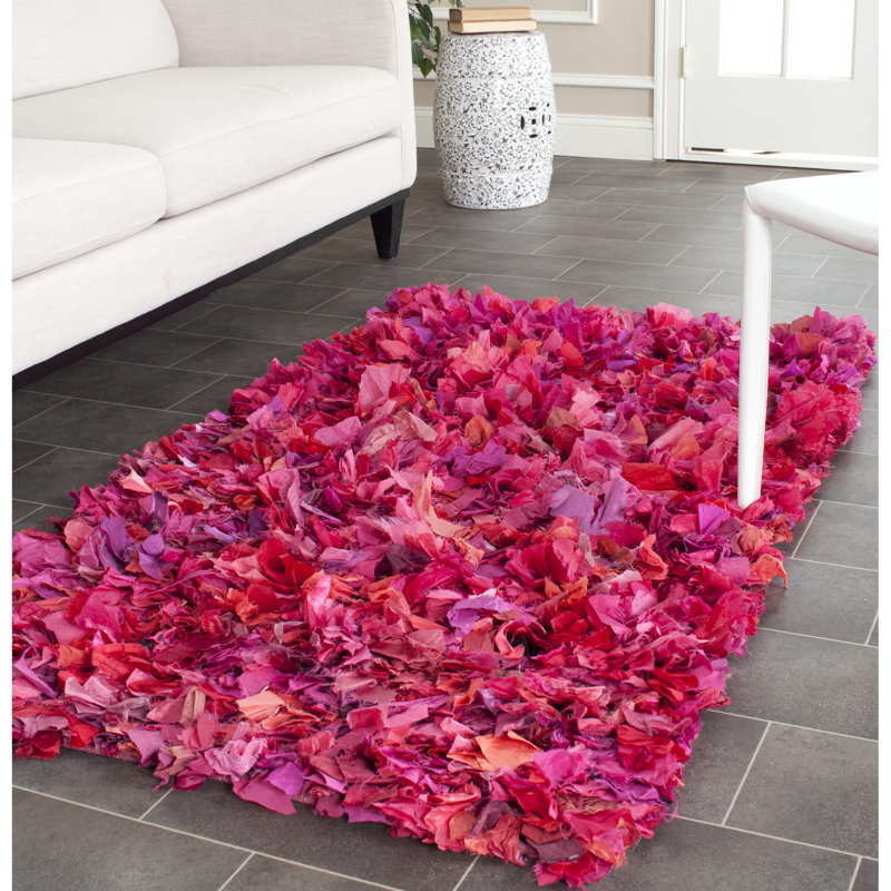 Tapis rose à poils longs Godsey, Rectangle 6 pi x 9 pi