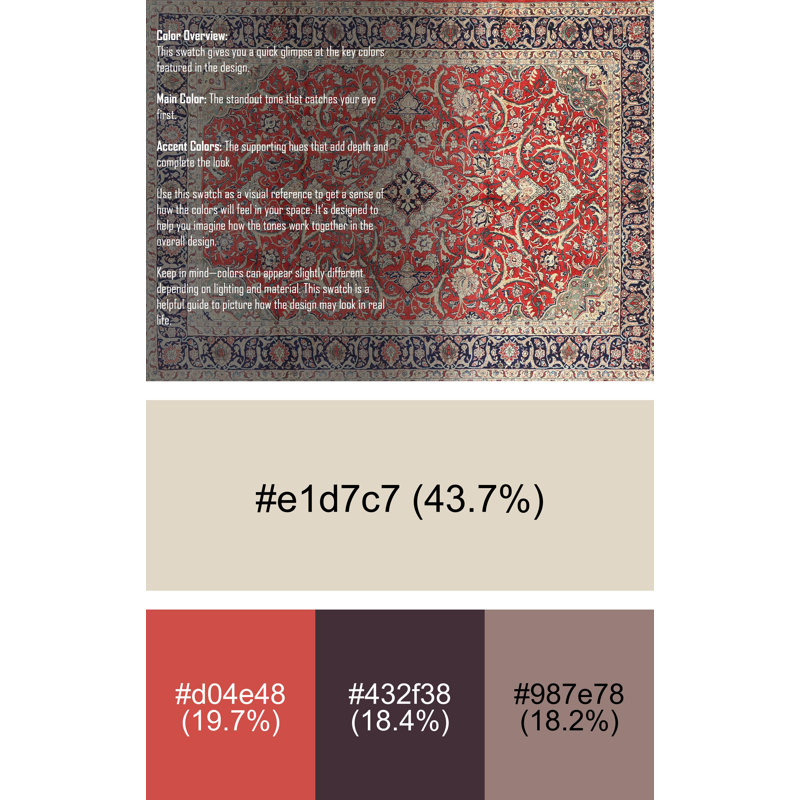 Tapis rouge Dreketi, Rectangle 5 pi x 7 pi