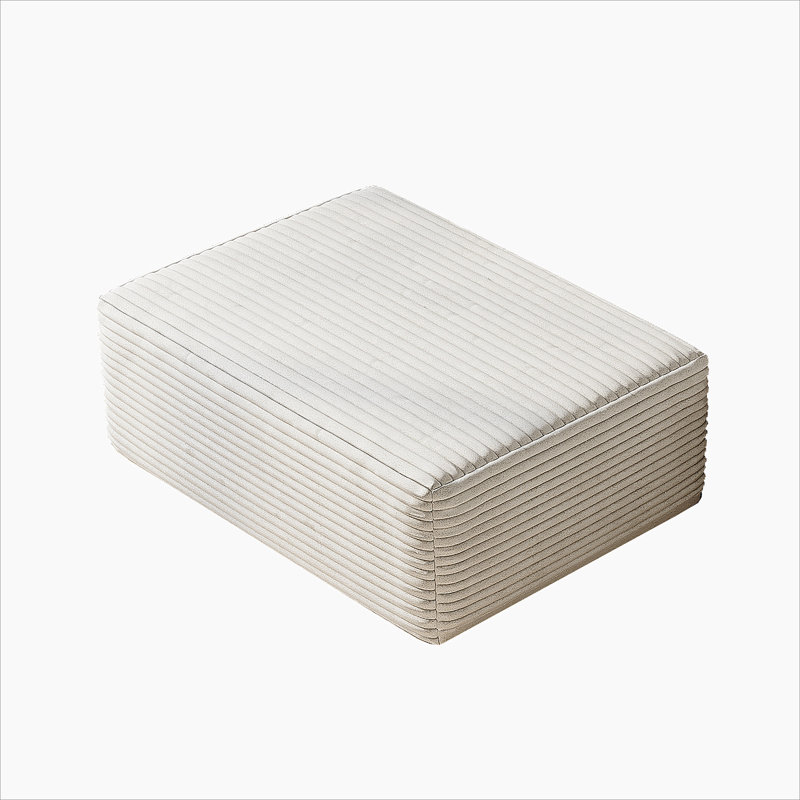 Repose-pieds de canapé 37,40 po, aucun assemblage requis, blanc (tissu en velours côtelé moelleux)