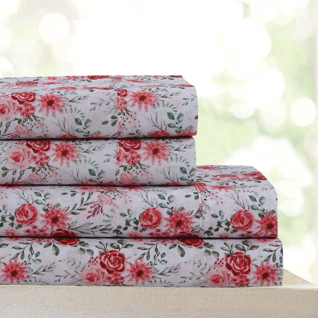 600 Thread Count Egyptian Quality Cotton Printed Sheet Set Home Sweet Home Dreams