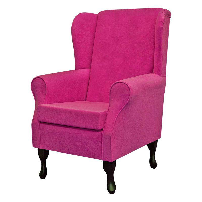 74cm Wide Tufted Wingback Chair, Pink