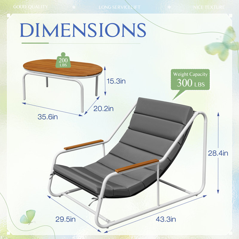 Ensemble de conversation d'extérieur pour 2 personnes avec coussins, Gris