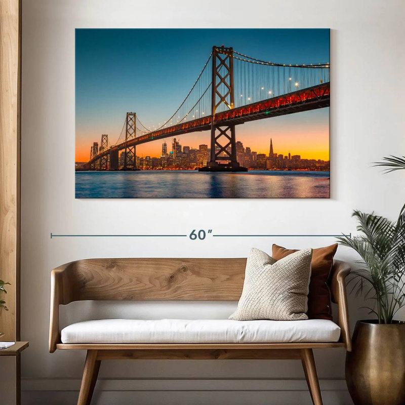 Lilie Oakland Bay Bridge Panorama, H 34 po x l 51 po