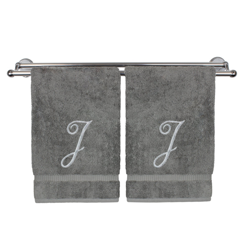 Super Plush Hand Towel, J, Gray/Silver