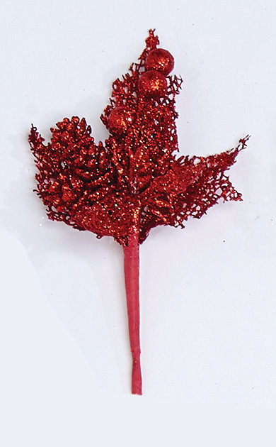 Mini choix de paillettes et de feuilles, Rouge