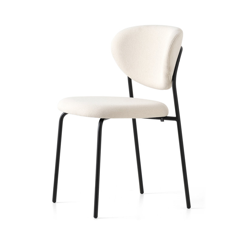 Cozy Upholstered Chair with Metal Frame, Burgundy, Matt Black