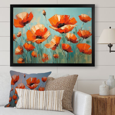 Jade Joy Whispers Of Poppies - Art mural sur toile coquelicots