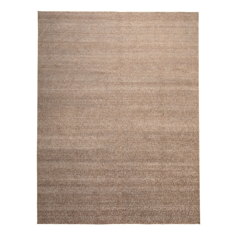 Brown Flatweave Silk Rug - 9' x 12'
