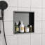 Niche de douche en acier inoxydable 12 po x 12 po, noir bronze-2140180278-2140180273