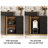 Nhia Glass Makeup Vanity set with Built in Outlets Glass Top,Expandable, Corner-116649279-116649275