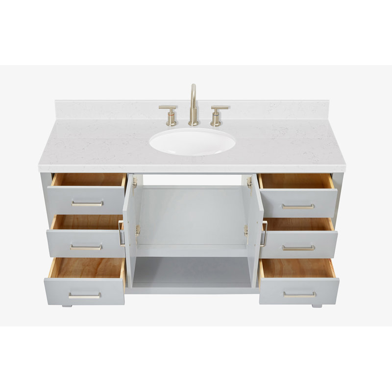 Meuble-lavabo simple avec plateau ARIEL Magnolia 54, Gris