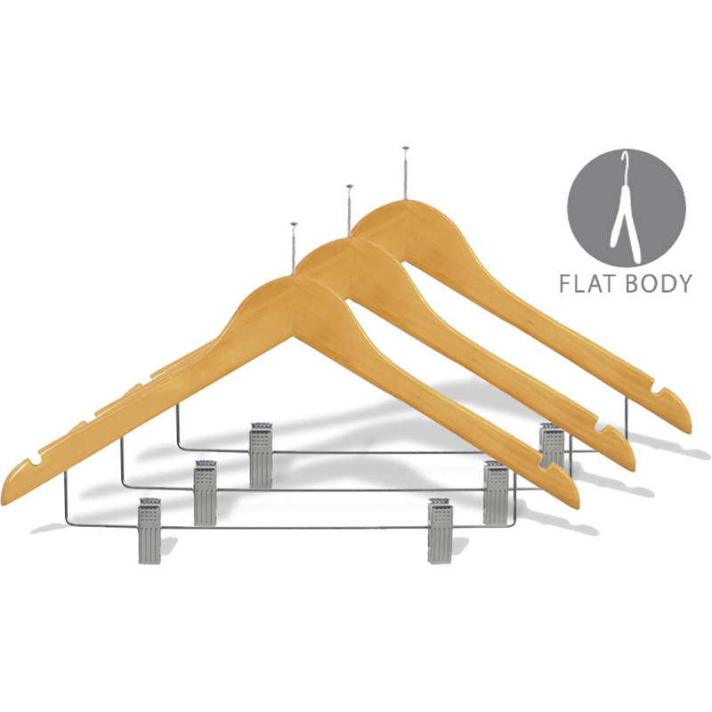 Support combiné en bois anti-theft flat, Naturel avec clips, 100