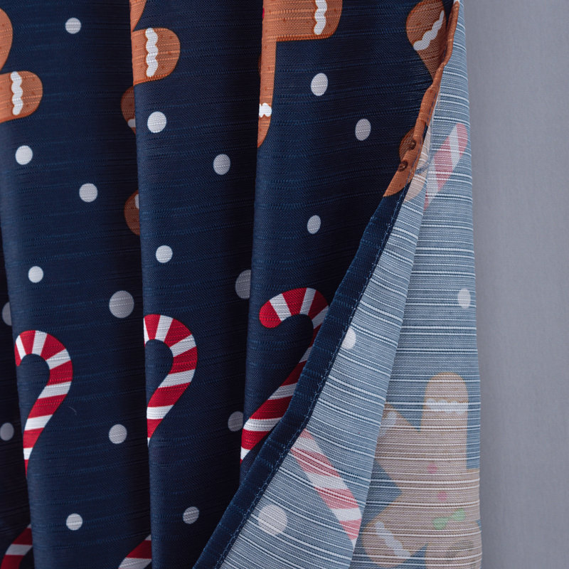 Christmas Gingerbread Candy Slub Shower Curtain