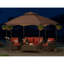 Sunjoy 13 pi. L 11,5 pi. D Pavillon de jardin à structure en métal, pavillon à double toit avec comptoir de bar latéral pour terrasse de jardin