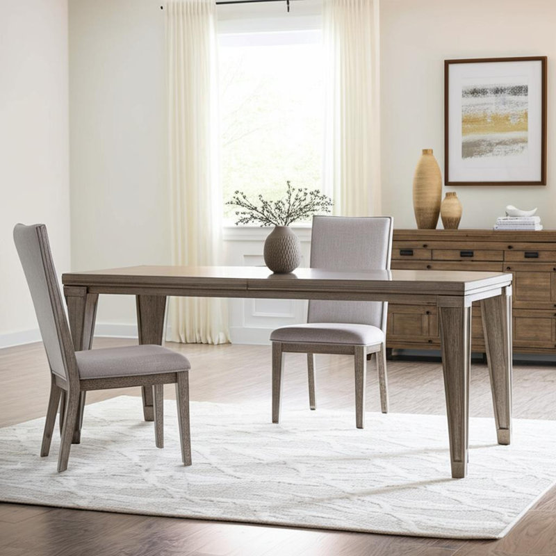 Ensemble de deux chaises d'appoint en tissu gris et bois massif