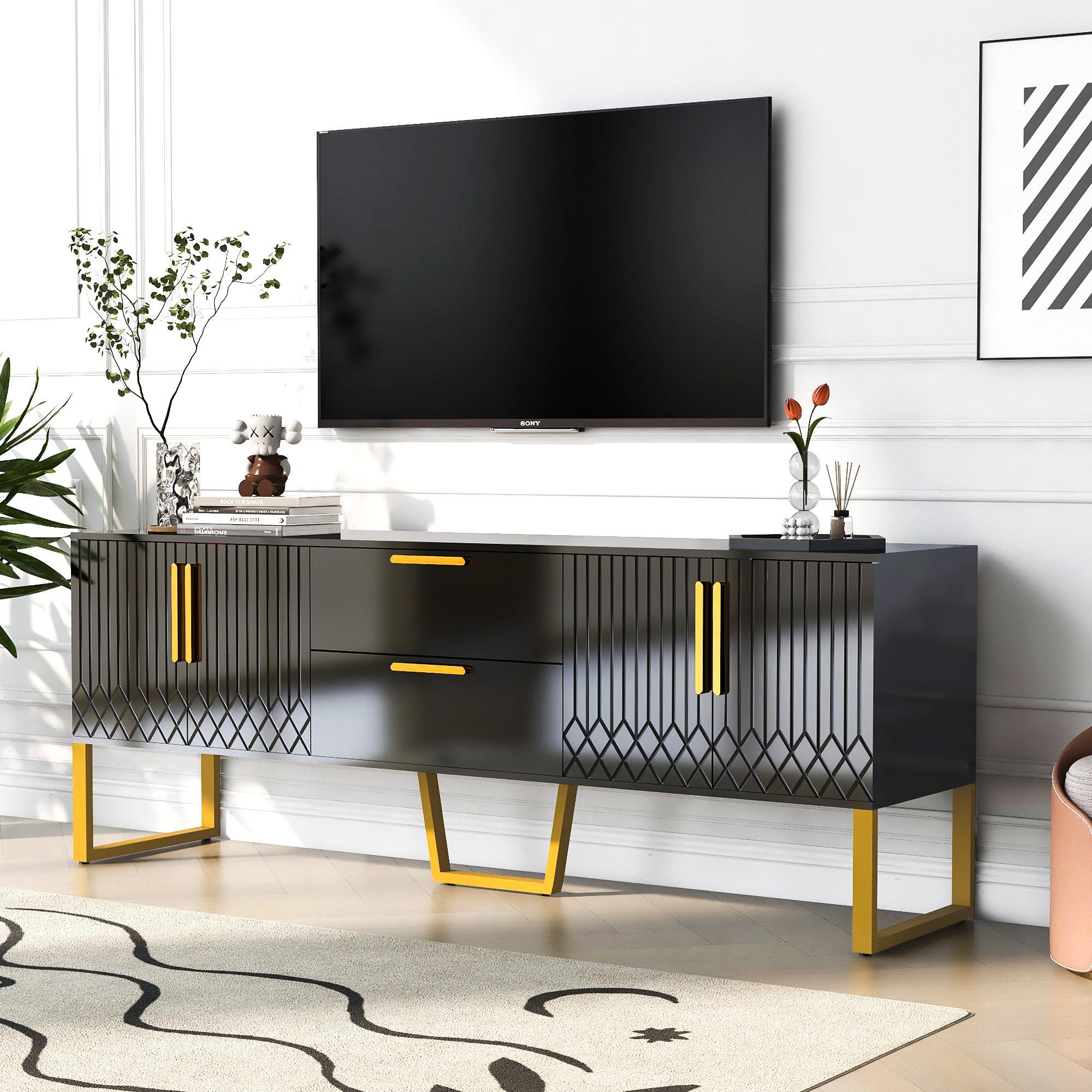 Mercer41 Namrata Nataliah 66.86'' W Storage Credenza Modern TV Stand