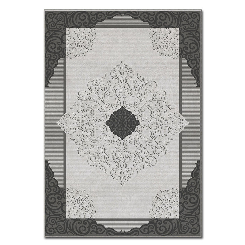 Luxurious Non-Slip Area Rug, 4.0 x 5.9 Feet, 100% Polyester, 740g/m² | Velvet Fabric with Digital Print | Easy-Clean Laminated Sponge Underside, Machine Washable | Perfect for Living Room, Bedroom & Home Decor