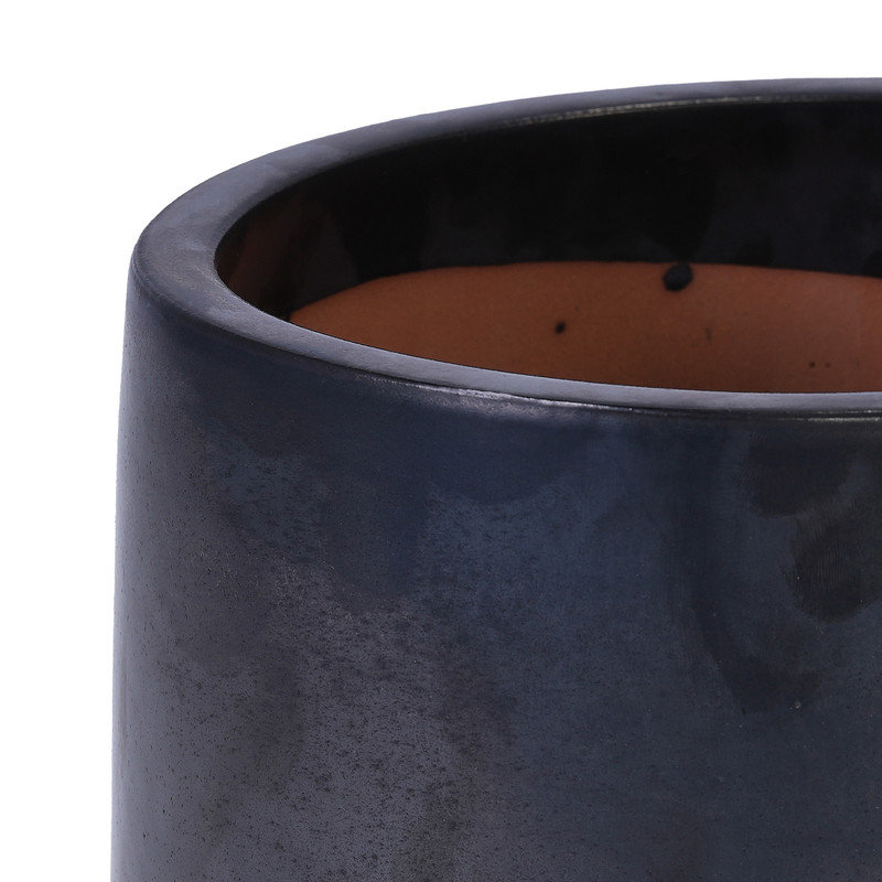 3 pots de fleurs en céramique, pot de fleurs moderne pour patio, jardin ou rebords de fenêtre - Gris antique, Gris antique