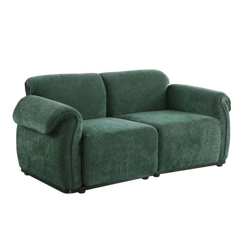 Longueur de 68,5 po, canapé modulaire tendance, structure en fer, canapé en chenille, convient au salon, à la chambre à coucher