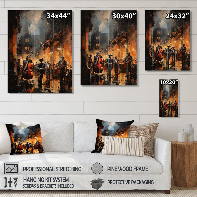 «Jaillere Jazz Harlem Renaissance IV», reproduction sur bois, H 32 po x l 24 po x P 0,78 po