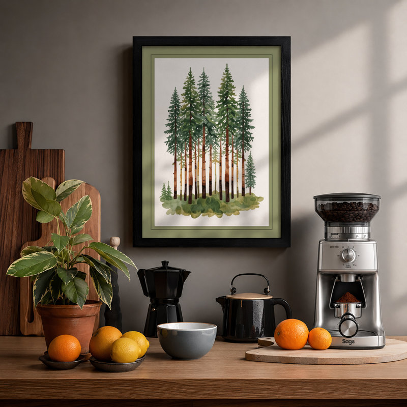 Forest Stand Botanical - Framed Print, A1 - 84.1 x 59.4 cm, Black