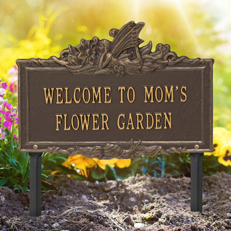 Fairy Personalized Garden Sign, Bronze/Gold, Yes