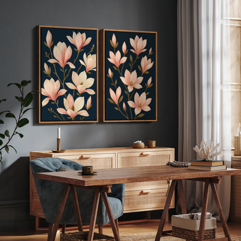 Art mural encadré, rétro, antique, classique pour chambre à coucher - 16 po x 24 po x 2 panneaux, Naturel, H 24 po x l 16 po
