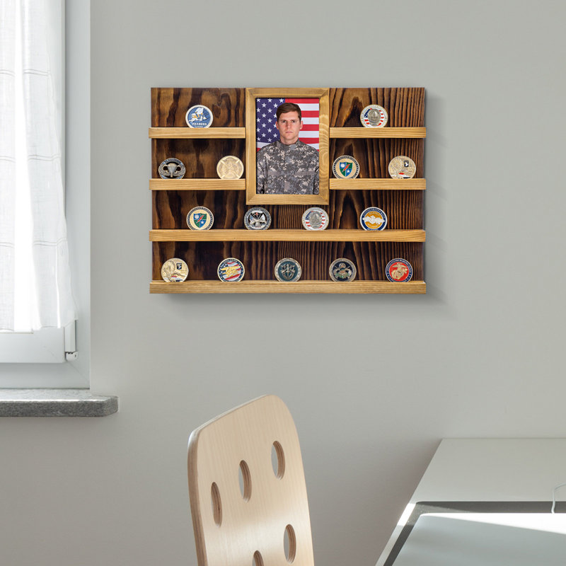 Military Coin Holder Trophy Display Case