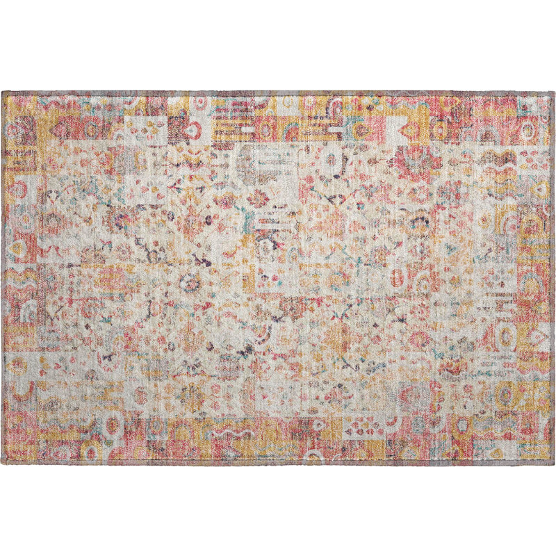 Premium Machine Washable Mayfield AMF2099 Global Rug, Blue, 8' Round
