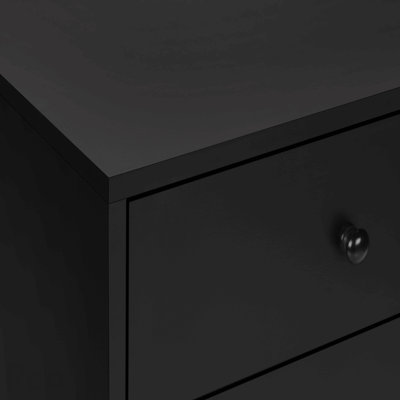 Modern Black Laminate Side End Table With Storage Drawer