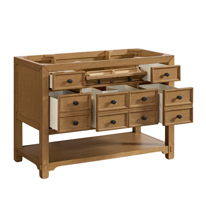 Malibu 48'' W Single Bathroom Vanity Base, Amber Birch