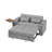 Chenille Loveseat Sleeper Sofa Bed With Storage Armrest ,USB Port ,Side Table-2031592988